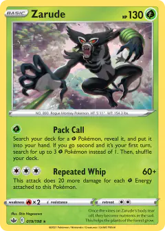 Zarude Rare Holo card from Chilling Reign