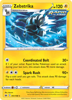 Zebstrika Rare card from Chilling Reign