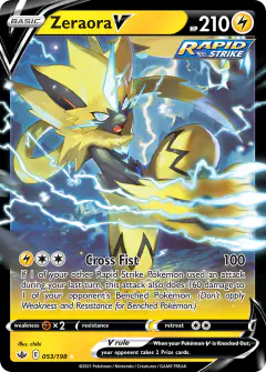 Zeraora V Rare Holo V card from Chilling Reign