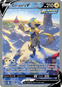 Zeraora V Rare Ultra card from Chilling Reign