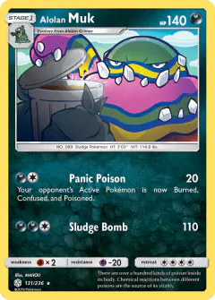 Alolan Muk Rare card from Cosmic Eclipse
