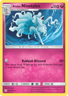 Alolan Ninetales Rare Holo card from Cosmic Eclipse