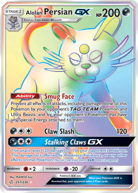 Alolan Persian-GX Rare Rainbow