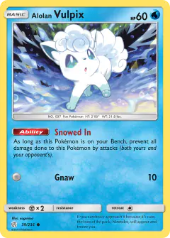 Alolan Vulpix Common card from Cosmic Eclipse