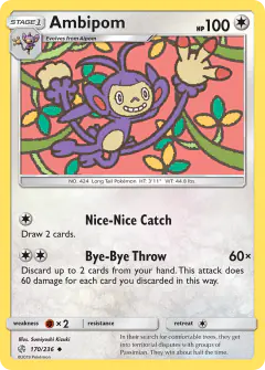 Ambipom Uncommon card from Cosmic Eclipse