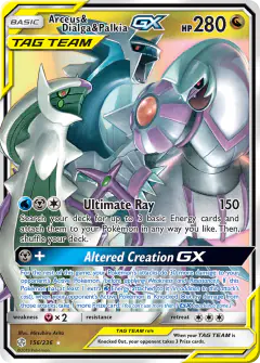 Arceus & Dialga & Palkia-GX Rare Holo GX card from Cosmic Eclipse