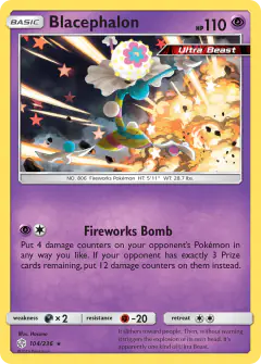 Blacephalon Rare Holo card from Cosmic Eclipse