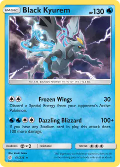 Black Kyurem Rare Holo card from Cosmic Eclipse