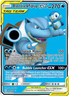 Blastoise & Piplup-GX Rare Ultra card from Cosmic Eclipse