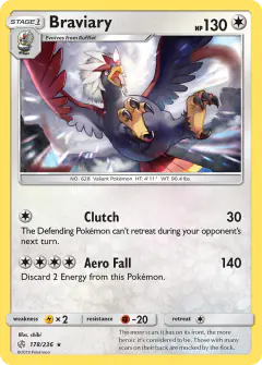 Braviary Rare card from Cosmic Eclipse
