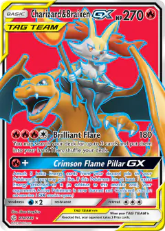 Charizard & Braixen-GX Rare Ultra card from Cosmic Eclipse