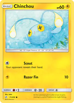 Chinchou Common card from Cosmic Eclipse