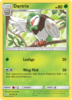 Dartrix Uncommon card from Cosmic Eclipse