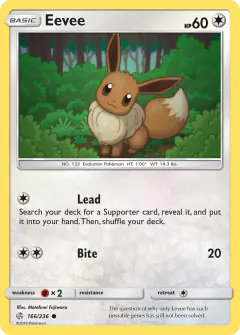 Eevee Common card from Cosmic Eclipse