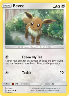 Eevee Common card from Cosmic Eclipse