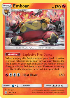 Emboar Rare card from Cosmic Eclipse