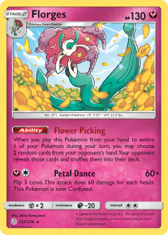Florges Rare Holo card from Cosmic Eclipse