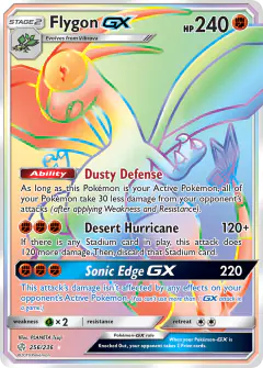 Flygon-GX Rare Rainbow card from Cosmic Eclipse