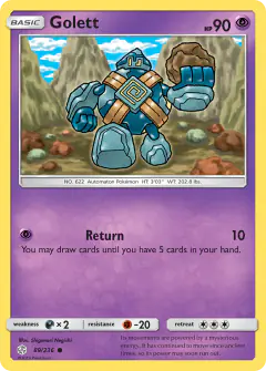 Golett Common card from Cosmic Eclipse