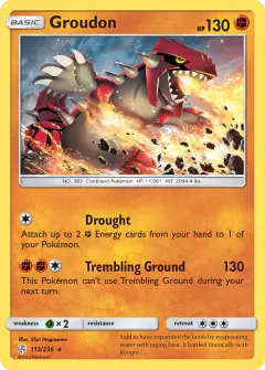Groudon Rare card from Cosmic Eclipse