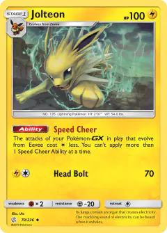 Jolteon Uncommon card from Cosmic Eclipse