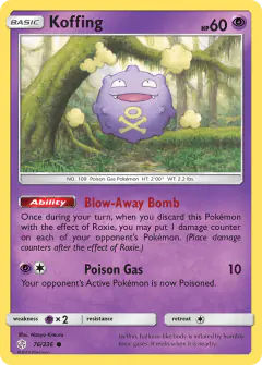 Koffing Common card from Cosmic Eclipse