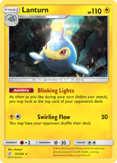 Lanturn Rare card from Cosmic Eclipse