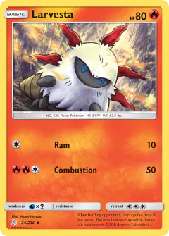 Larvesta Uncommon card from Cosmic Eclipse
