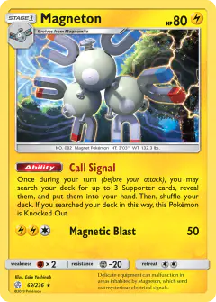 Magneton Rare Holo card from Cosmic Eclipse