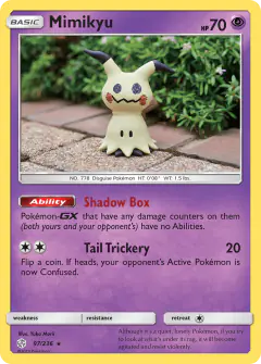 Mimikyu Rare card from Cosmic Eclipse