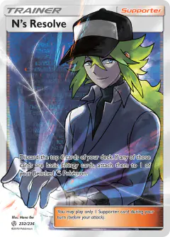 N's Resolve Rare Ultra card from Cosmic Eclipse