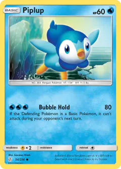 Piplup Common card from Cosmic Eclipse