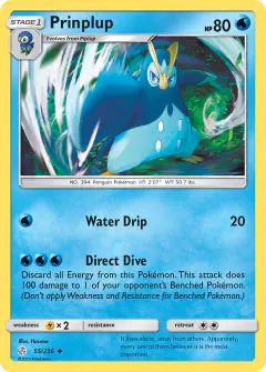 Prinplup Uncommon card from Cosmic Eclipse