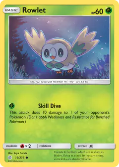 Rowlet Common card from Cosmic Eclipse