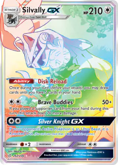 Silvally-GX Rare Rainbow card from Cosmic Eclipse