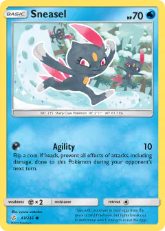 Sneasel Common card from Cosmic Eclipse
