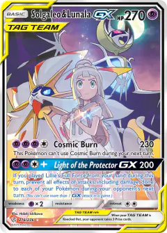 Solgaleo & Lunala-GX Rare Ultra card from Cosmic Eclipse