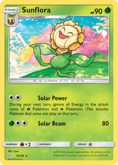 Sunflora Rare card from Cosmic Eclipse