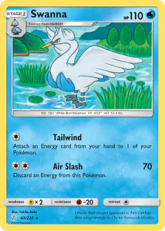 Swanna Rare card from Cosmic Eclipse