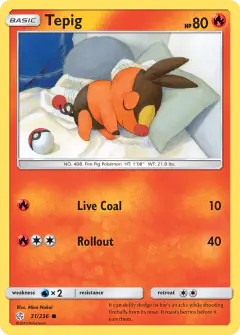 Tepig Common card from Cosmic Eclipse