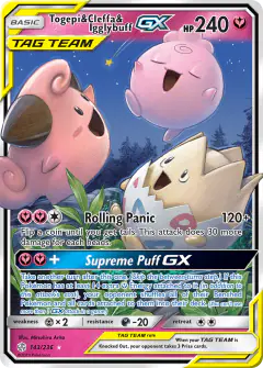 Togepi & Cleffa & Igglybuff-GX Rare Holo GX card from Cosmic Eclipse