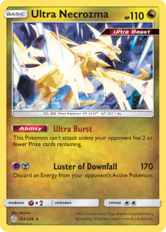 Ultra Necrozma Rare Holo card from Cosmic Eclipse
