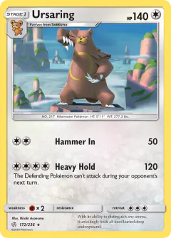 Ursaring Rare card from Cosmic Eclipse