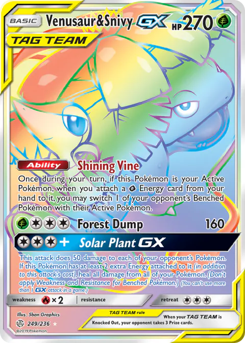 Venusaur & Snivy-GX Rare Rainbow