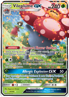 Vileplume-GX Rare Holo GX card from Cosmic Eclipse