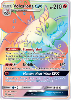 Volcarona-GX Rare Rainbow card from Cosmic Eclipse
