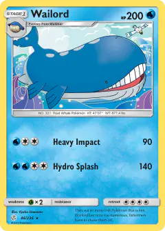 Wailord Rare card from Cosmic Eclipse