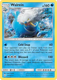 Walrein Rare card from Cosmic Eclipse