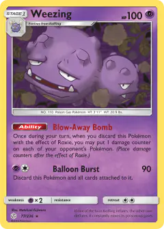 Weezing Rare card from Cosmic Eclipse