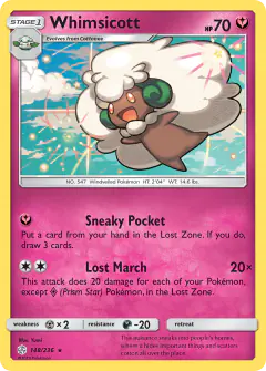 Whimsicott Rare card from Cosmic Eclipse